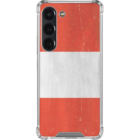 Peru Flag Distressed Galaxy S23 Clear Case