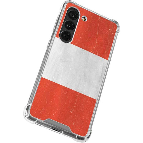 Peru Flag Distressed Galaxy S23 Clear Case
