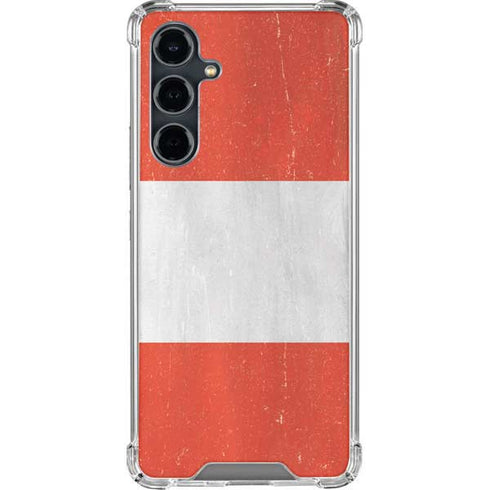 Peru Flag Distressed Galaxy S23 FE Clear Case