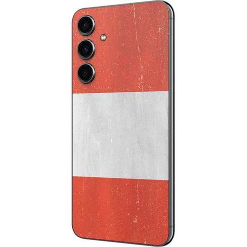 Peru Flag Distressed Galaxy S23 FE Skin