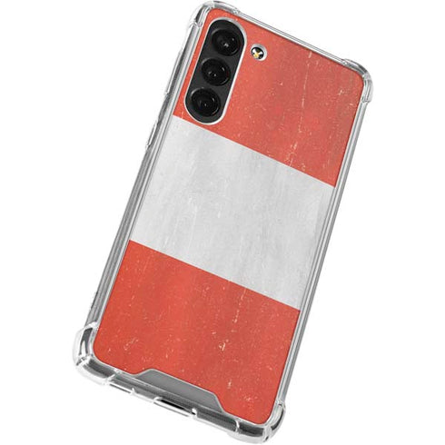Peru Flag Distressed Galaxy S23 Plus Clear Case