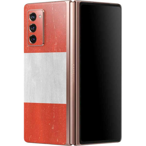 Peru Flag Distressed Galaxy Z Fold2 5G Skin