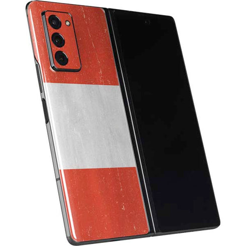 Peru Flag Distressed Galaxy Z Fold2 5G Skin