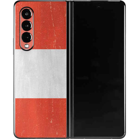 Peru Flag Distressed Galaxy Z Fold3 5G Skin