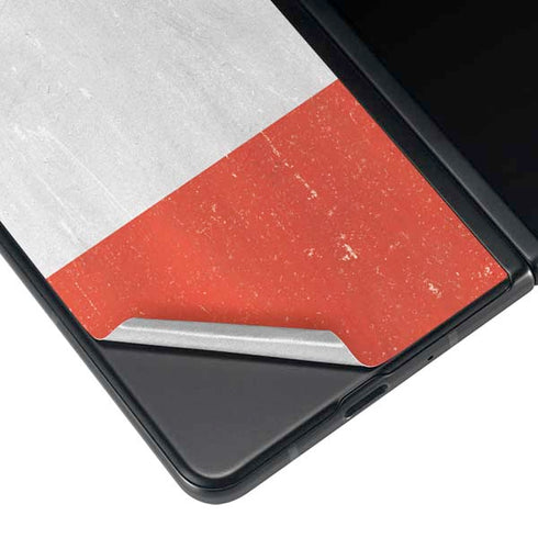 Peru Flag Distressed Galaxy Z Fold3 5G Skin