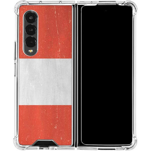 Peru Flag Distressed Galaxy Z Fold4 5G Clear Case
