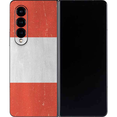 Peru Flag Distressed Galaxy Z Fold4 5G Skin