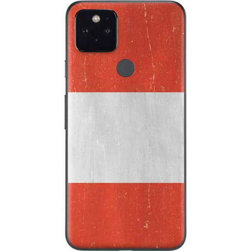 Peru Flag Distressed Google Pixel 5 Skin