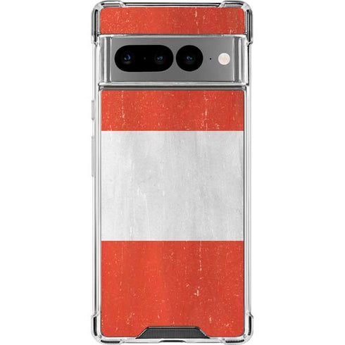 Peru Flag Distressed Google Pixel 7 Pro Clear Case