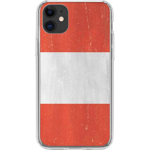 Peru Flag Distressed iPhone 11 Clear Case
