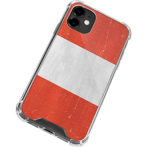 Peru Flag Distressed iPhone 12 Clear Case