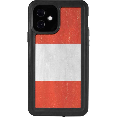 Peru Flag Distressed iPhone 12 Waterproof Case