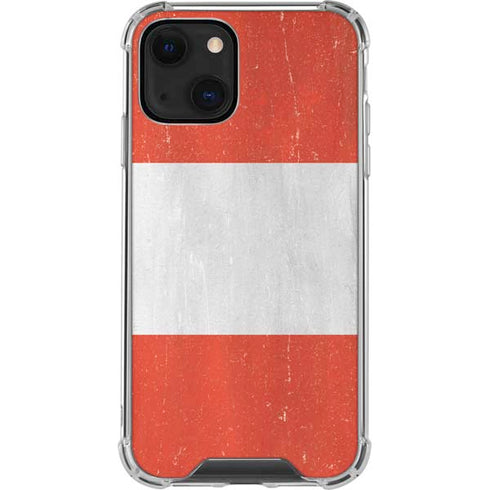 Peru Flag Distressed iPhone 14 Plus Clear Case