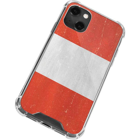 Peru Flag Distressed iPhone 15 Plus Clear Case