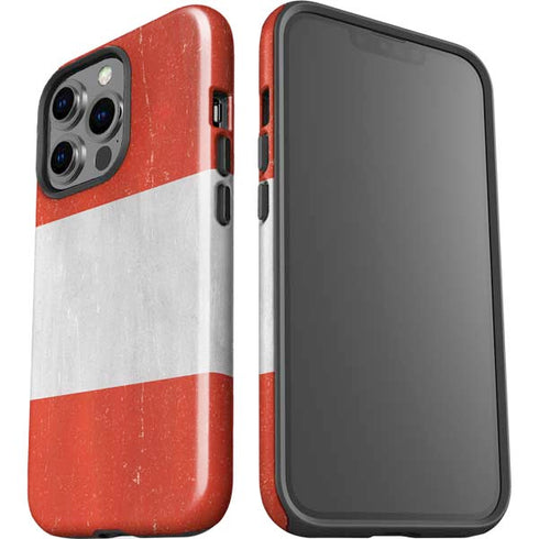 Peru Flag Distressed iPhone 15 Pro Impact Case