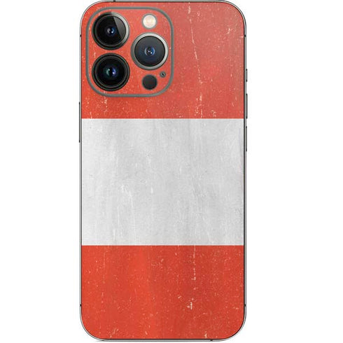 Peru Flag Distressed iPhone 14 Pro Skin