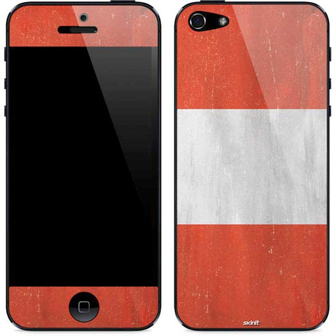Peru Flag Distressed iPhone 5/5s/5SE Skin