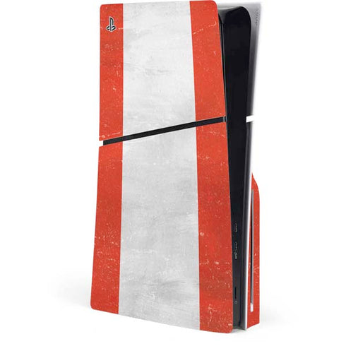 Peru Flag Distressed PS5 Slim Disk Console Skin
