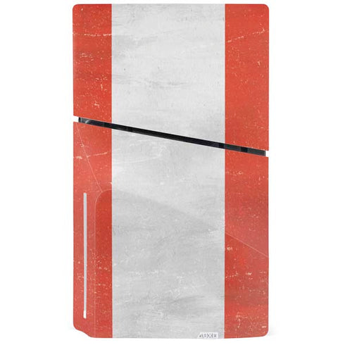 Peru Flag Distressed PS5 Slim Disk Console Skin