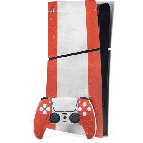 Peru Flag Distressed PS5 Slim Digital Edition Bundle Skin