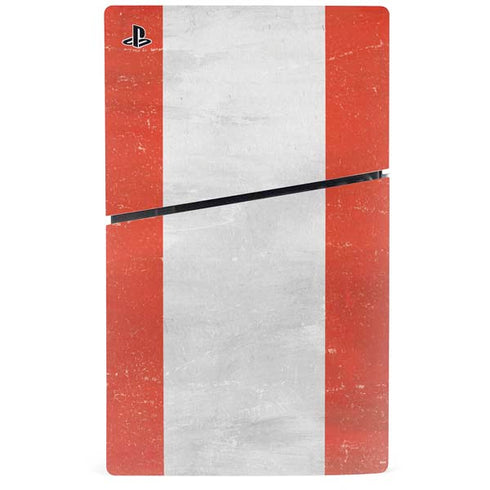 Peru Flag Distressed PS5 Slim Digital Edition Bundle Skin