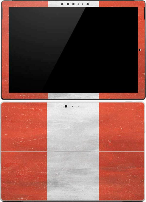 Peru Flag Distressed Surface Pro 4 Skin