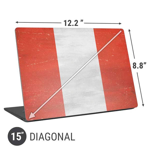 Peru Flag Distressed Universal Laptop 15in (12.2 x 8.8in) Skin