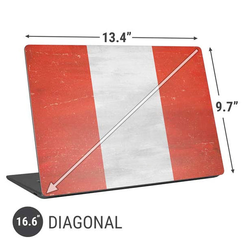 Peru Flag Distressed Universal Laptop 16.6in (13.4 x 9.7in) Skin
