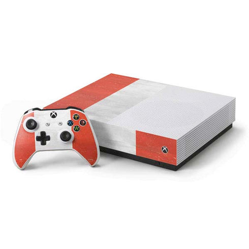Peru Flag Distressed Xbox One S All-Digital Edition Bundle Skin