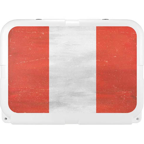 Peru Flag Distressed YETI Tundra 35 Hard Cooler Skin