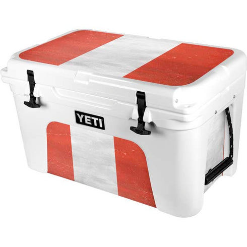 Peru Flag Distressed YETI Tundra 45 Hard Cooler Skin