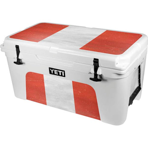 Peru Flag Distressed YETI Tundra 65 Hard Cooler Skin