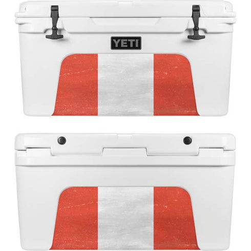 Peru Flag Distressed YETI Tundra 65 Hard Cooler Skin