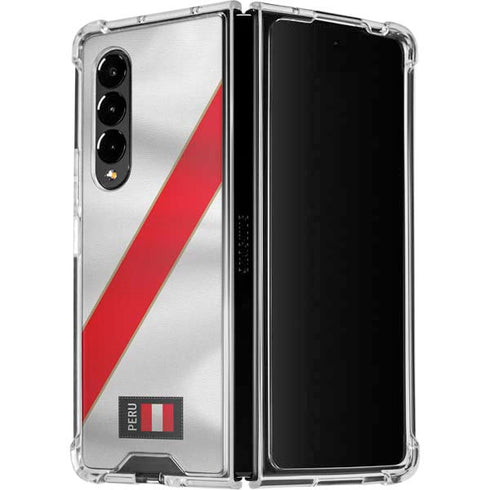 Peru Soccer Flag Galaxy Z Fold4 5G Clear Case