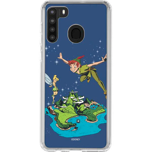 Disney Peter Pan and Tinker Bell in Neverland Galaxy A21 Clear Case