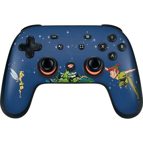 Disney Peter Pan and Tinker Bell in Neverland Google Stadia Controller Skin