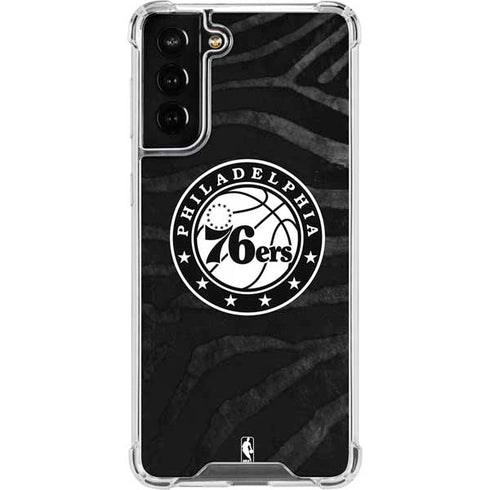 NBA Philadelphia 76ers Animal Print Galaxy S21 FE Clear Case