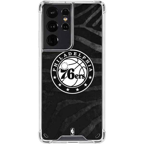 NBA Philadelphia 76ers Animal Print Galaxy S21 Ultra 5G Clear Case