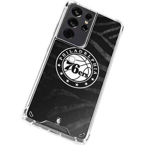 NBA Philadelphia 76ers Animal Print Galaxy S21 Ultra 5G Clear Case