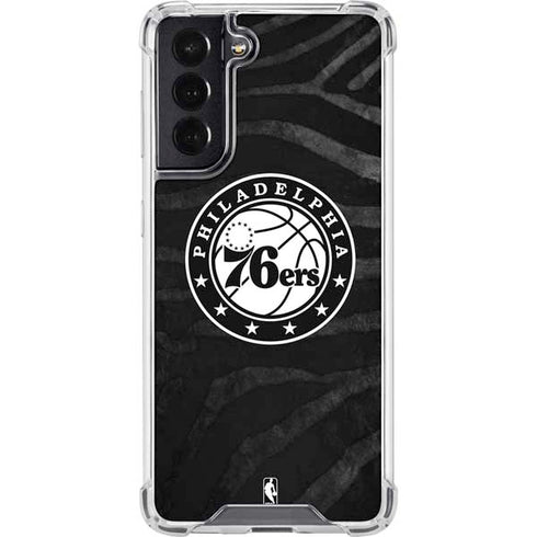 NBA Philadelphia 76ers Animal Print Galaxy S22 Clear Case