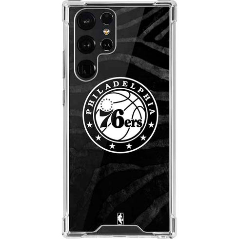 NBA Philadelphia 76ers Animal Print Galaxy S22 Ultra Clear Case