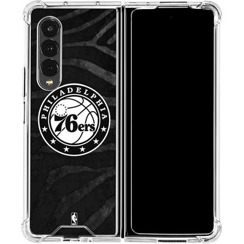 NBA Philadelphia 76ers Animal Print Galaxy Z Fold4 5G Clear Case