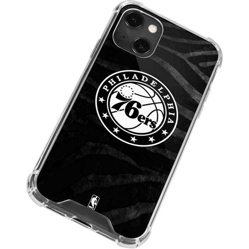 NBA Philadelphia 76ers Animal Print iPhone 15 Plus Clear Case
