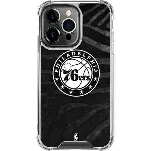 NBA Philadelphia 76ers Animal Print iPhone 15 Pro Clear Case