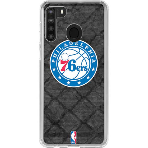NBA Philadelphia 76ers Black Rust Galaxy A21 Clear Case
