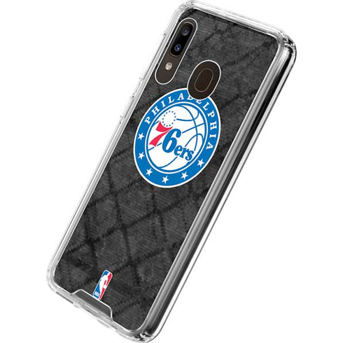 NBA Philadelphia 76ers Black Rust Galaxy A30 Clear Case