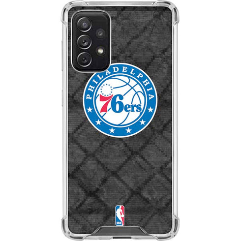 NBA Philadelphia 76ers Black Rust Galaxy A72 5G Clear Case