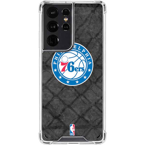 NBA Philadelphia 76ers Black Rust Galaxy S21 Ultra 5G Clear Case