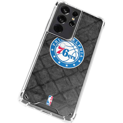 NBA Philadelphia 76ers Black Rust Galaxy S21 Ultra 5G Clear Case
