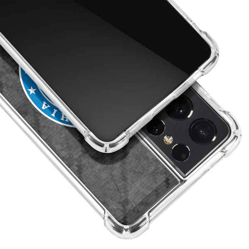 NBA Philadelphia 76ers Black Rust Galaxy S21 Ultra 5G Clear Case
